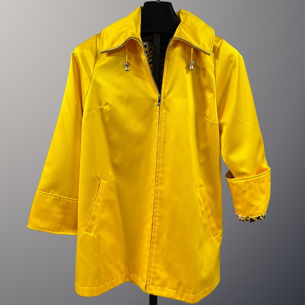 Dennis by Dennis Basso Women's Satin Sunflower Yellow Coat